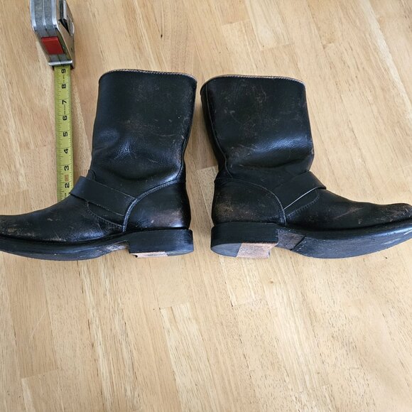 Frye Veronica Black Leather Combat & Moto Boots like new wear 1 time - Picture 11 of 13